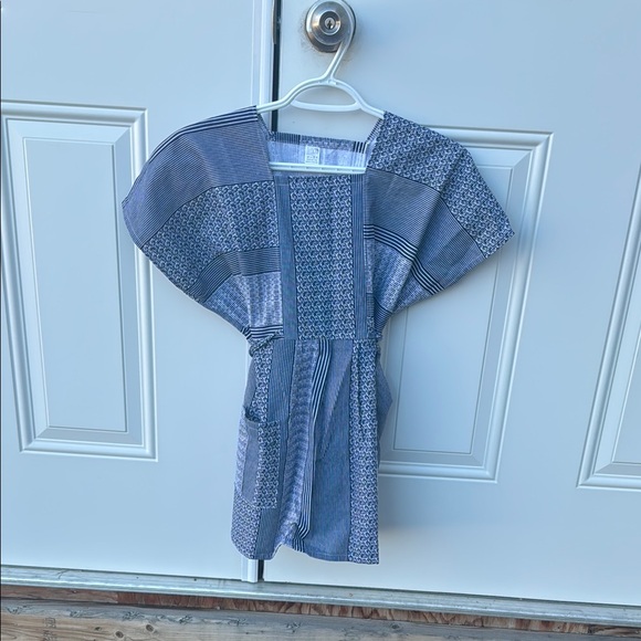 Chic Blue Patchwork Vest - Picture 1 of 3